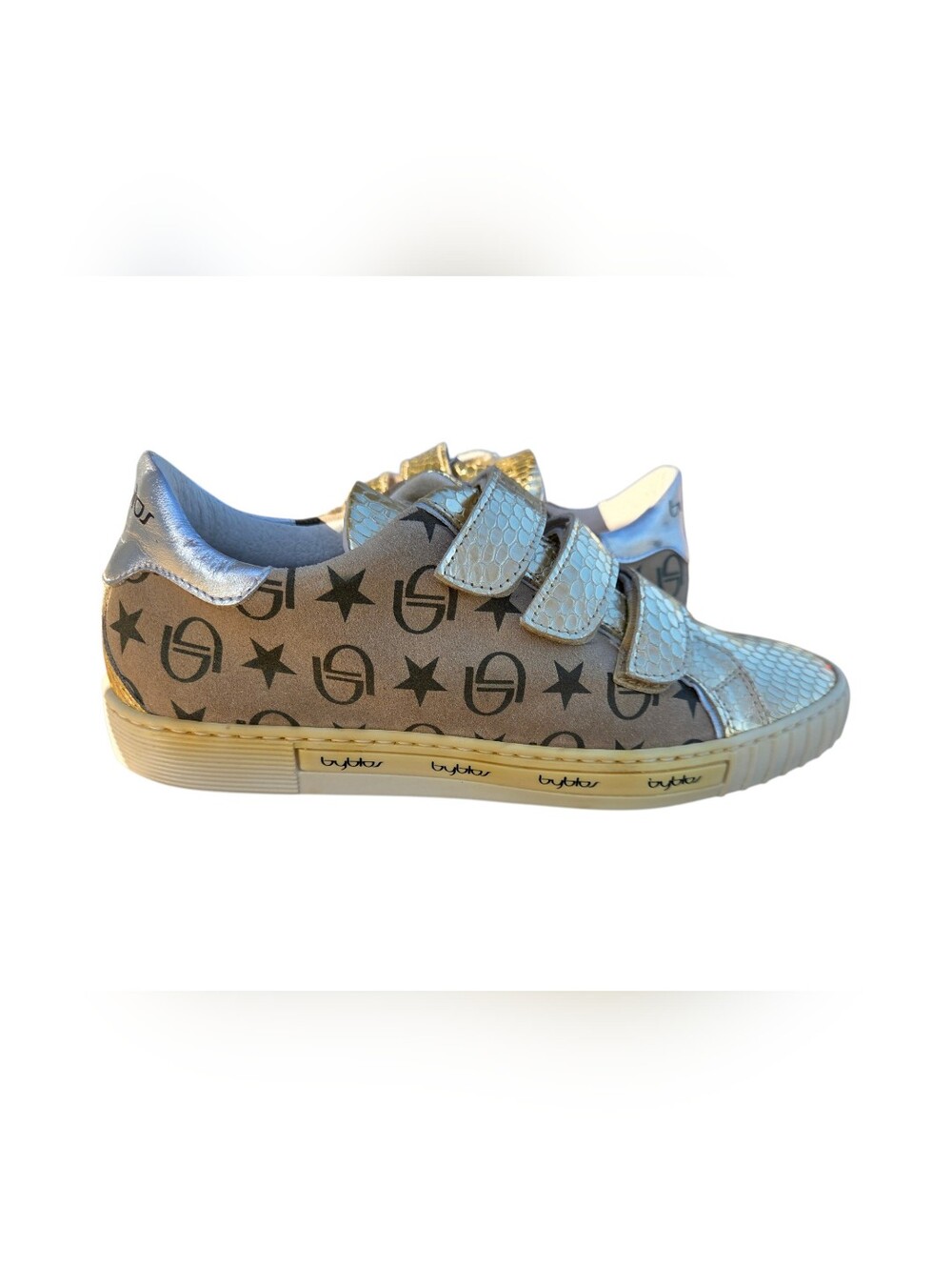 Byblos Metallic Gold Leather Snakeskin Textured & Intentional 'Worn' Style - Picture 4 of 8